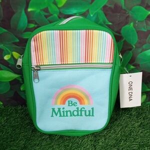 👜 One DNA "Be Mindful" Green Rainbow Crossbody Bag